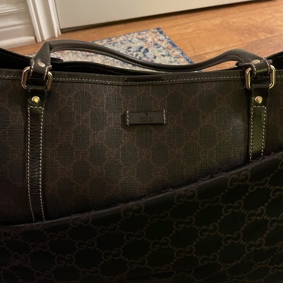 Gucci Joy tote bag in GG supreme coated canvas dark brown - Picture 2 of 16